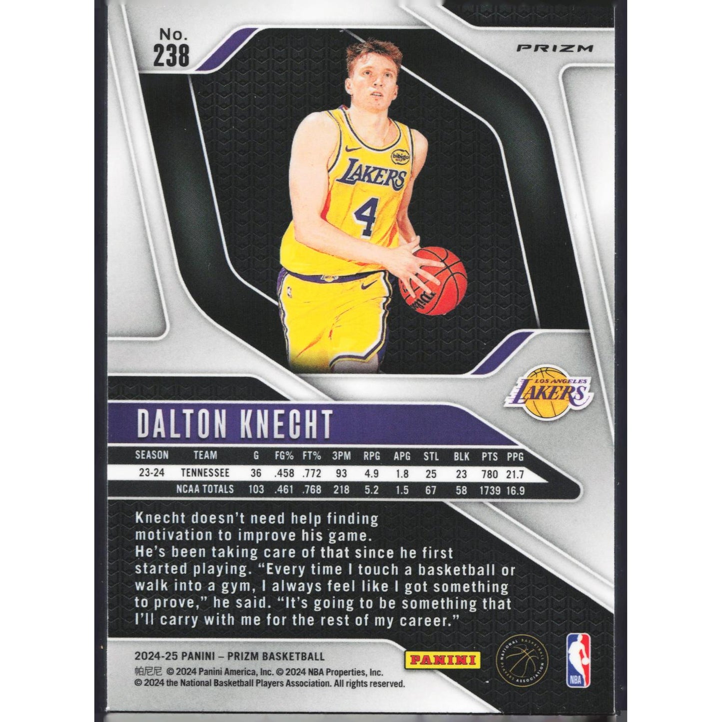 2024 Panini Prizm Basketball Dalton Knecht #238