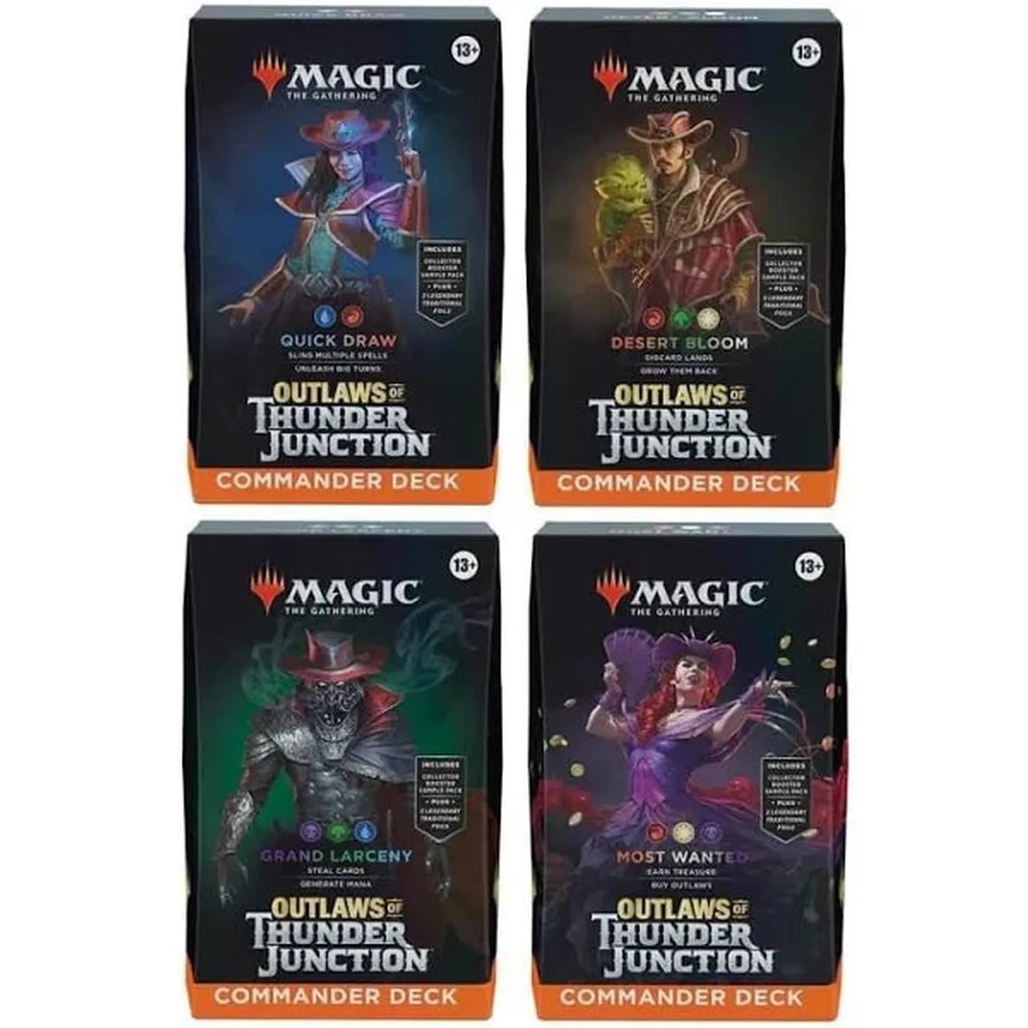 Magic the Gathering: Outlaws of Thunder Junction Commander Deck Case (Set of 4 Decks)