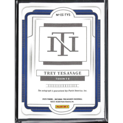 2025 Panini National Treasures Baseball - Ecklar's Choice Trey Yesavage #EC-TYS