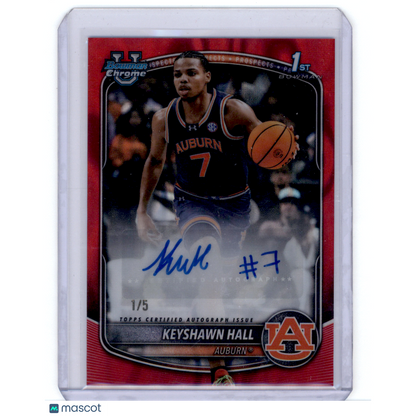 2025 Bowman Chrome University Basketball Keyshawn Hall #CPA-KH Red Refractor /5