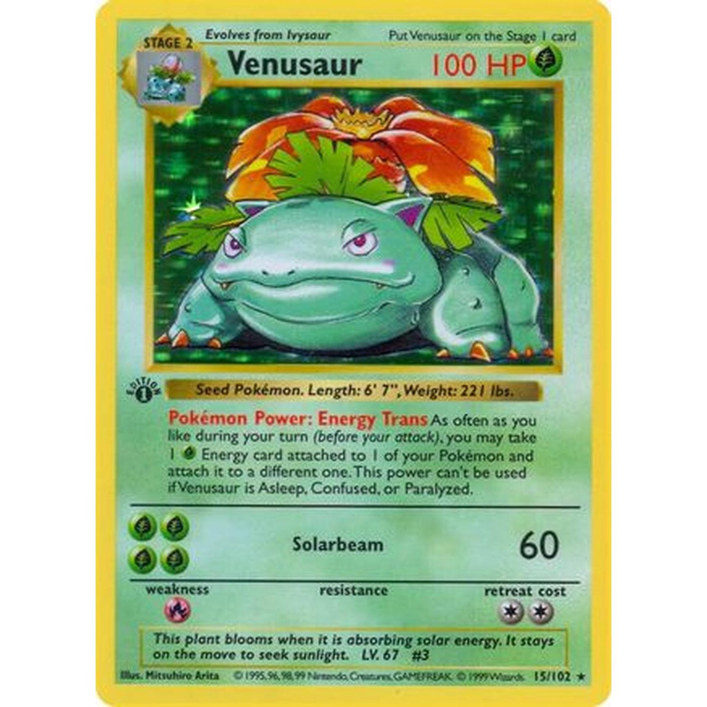 Venusaur/102 [Base Set Shadowless]  - Unlimited Holofoil