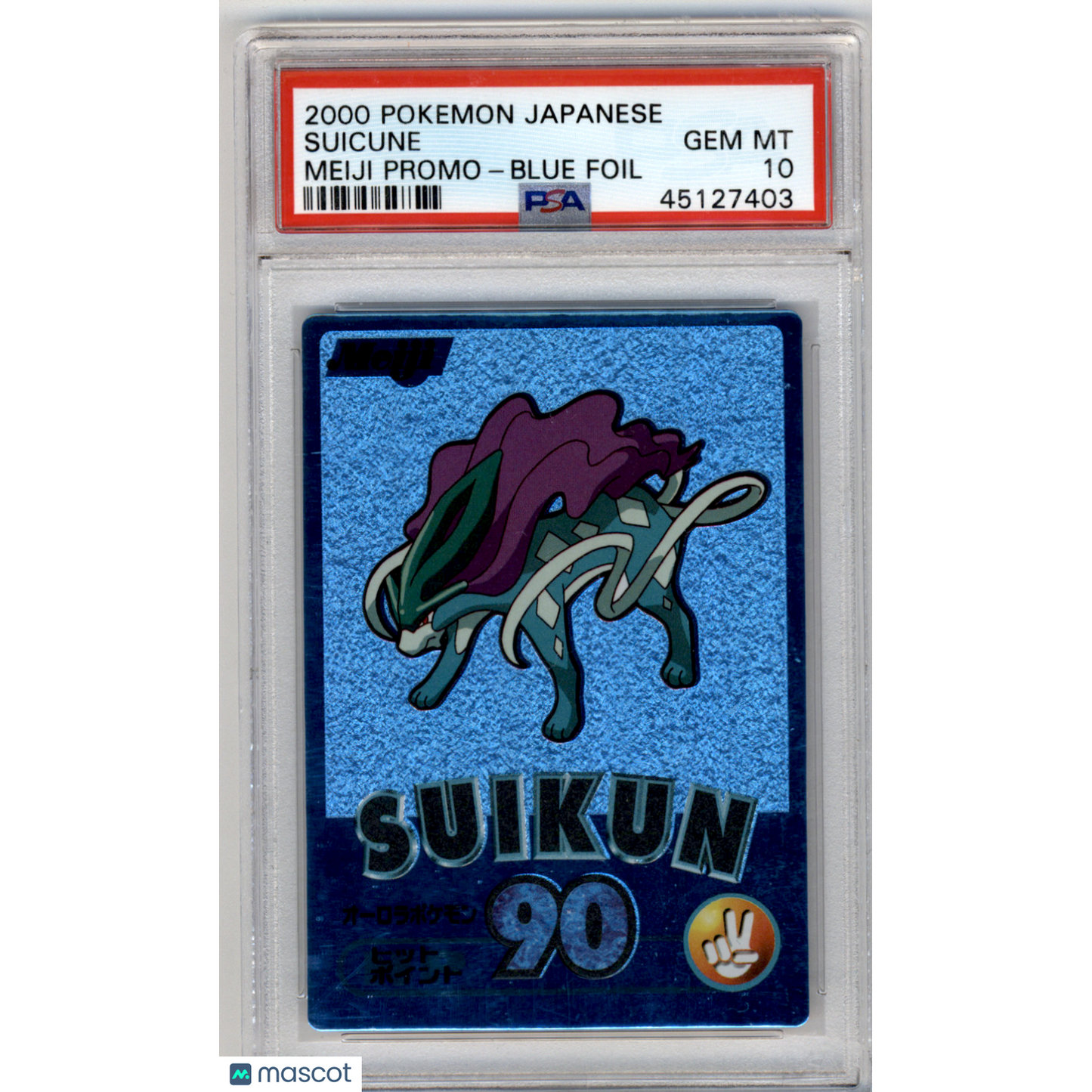 2000 Pokemon Japanese Meiji Promo Suikun PSA 10