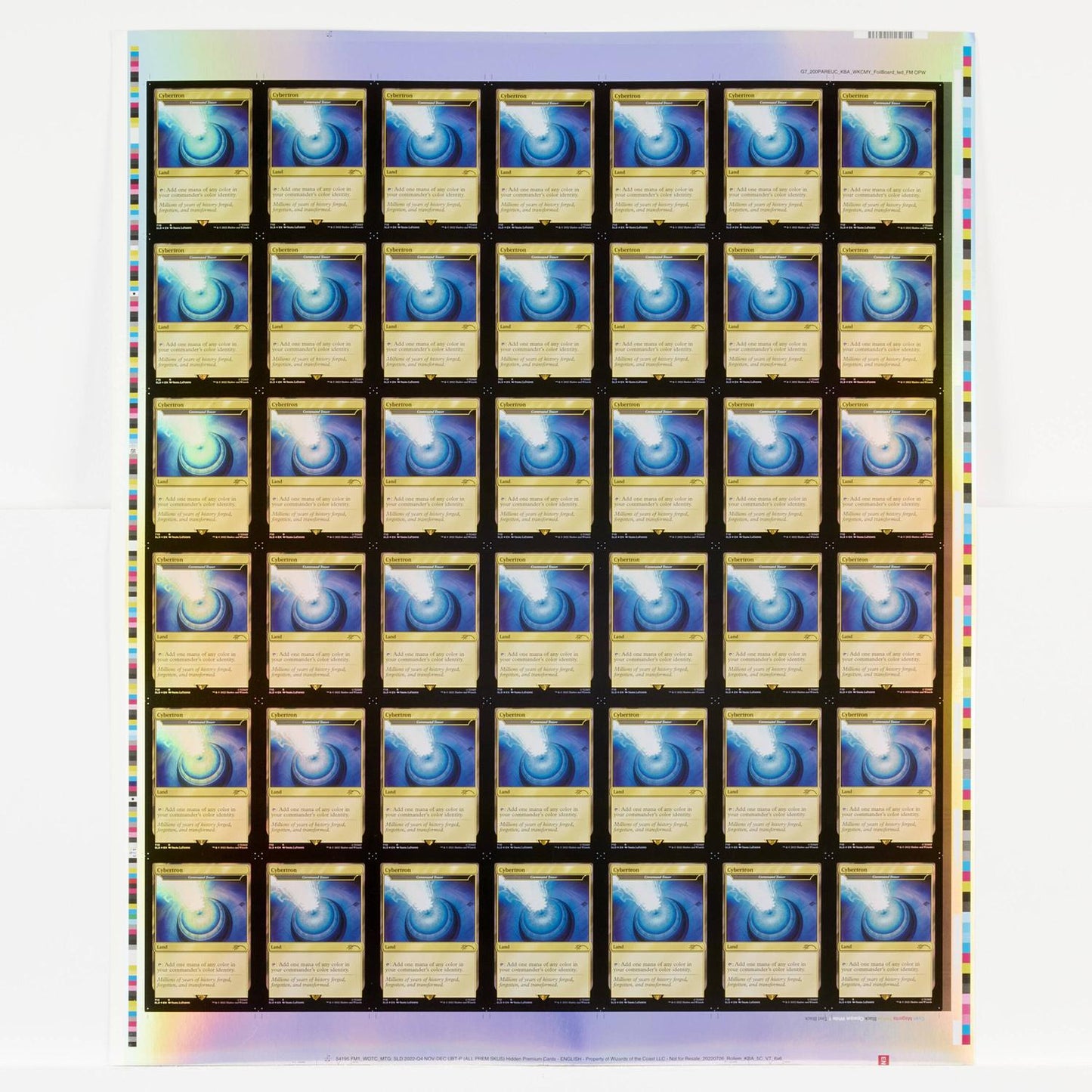 Magic the Gathering - Uncut Sheet: Secret Lair Drop: Transformers - Optimus Prime vs Megatron Cybertron Land (foil)