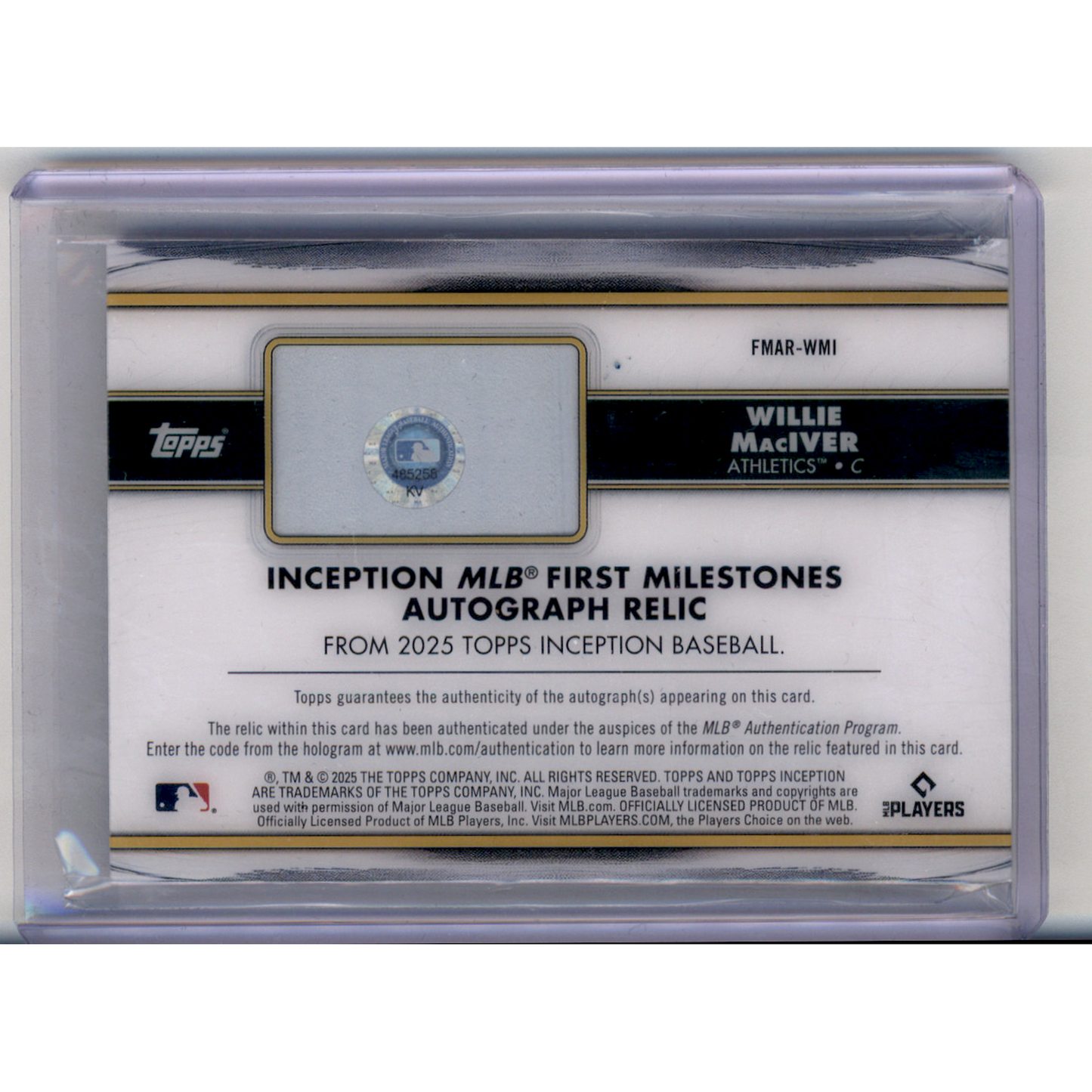 2025 Topps Inception Willie MacIver Rookie #FMAR-WMI /25