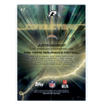 2026 Topps Resurgence Conductors Justin Herbert #C-7