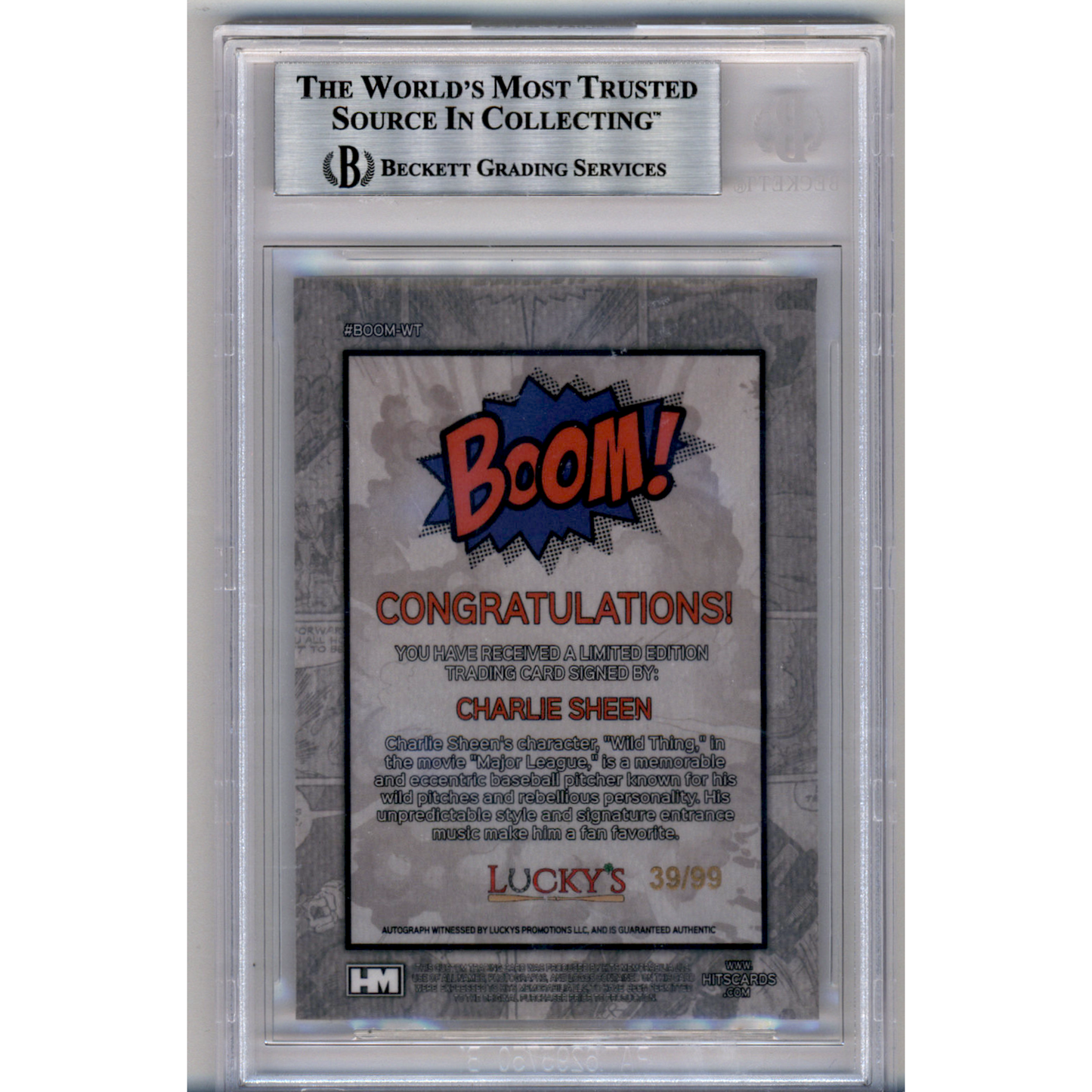 2024 Hits Memorabilia Boom Silver Charlie Sheen BGS Authentic Auto