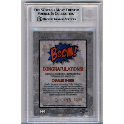 2024 Hits Memorabilia Boom Silver Charlie Sheen BGS Authentic Auto