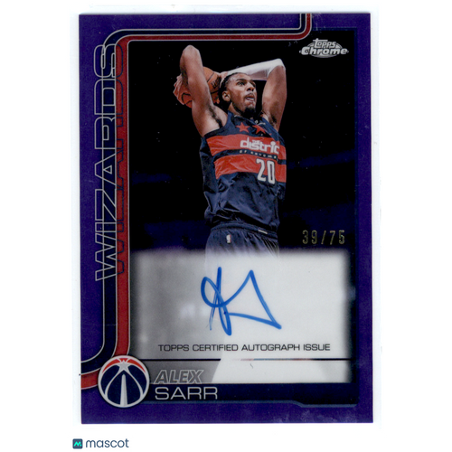 2026 Topps Chrome Updates Basketball Alex Sarr #TCA-AS Purple