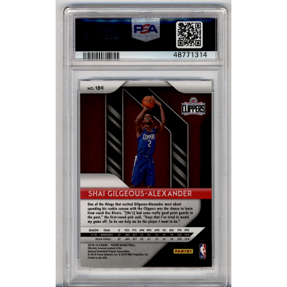 2018 Panini Prizm S. Gilgeous-Alexander #184 PSA 10