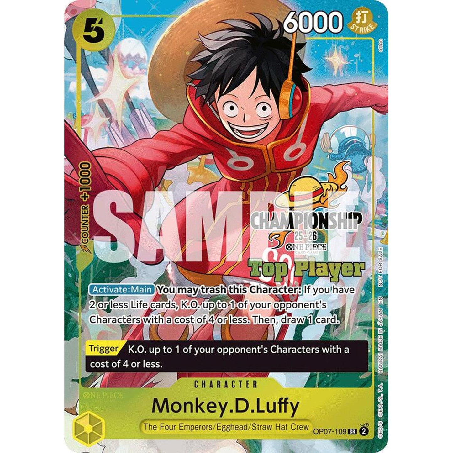 Monkey.D.Luffy (CS 25-26 Top Player Pack) (OP07-109) [One Piece Promotion Cards]  Foil
