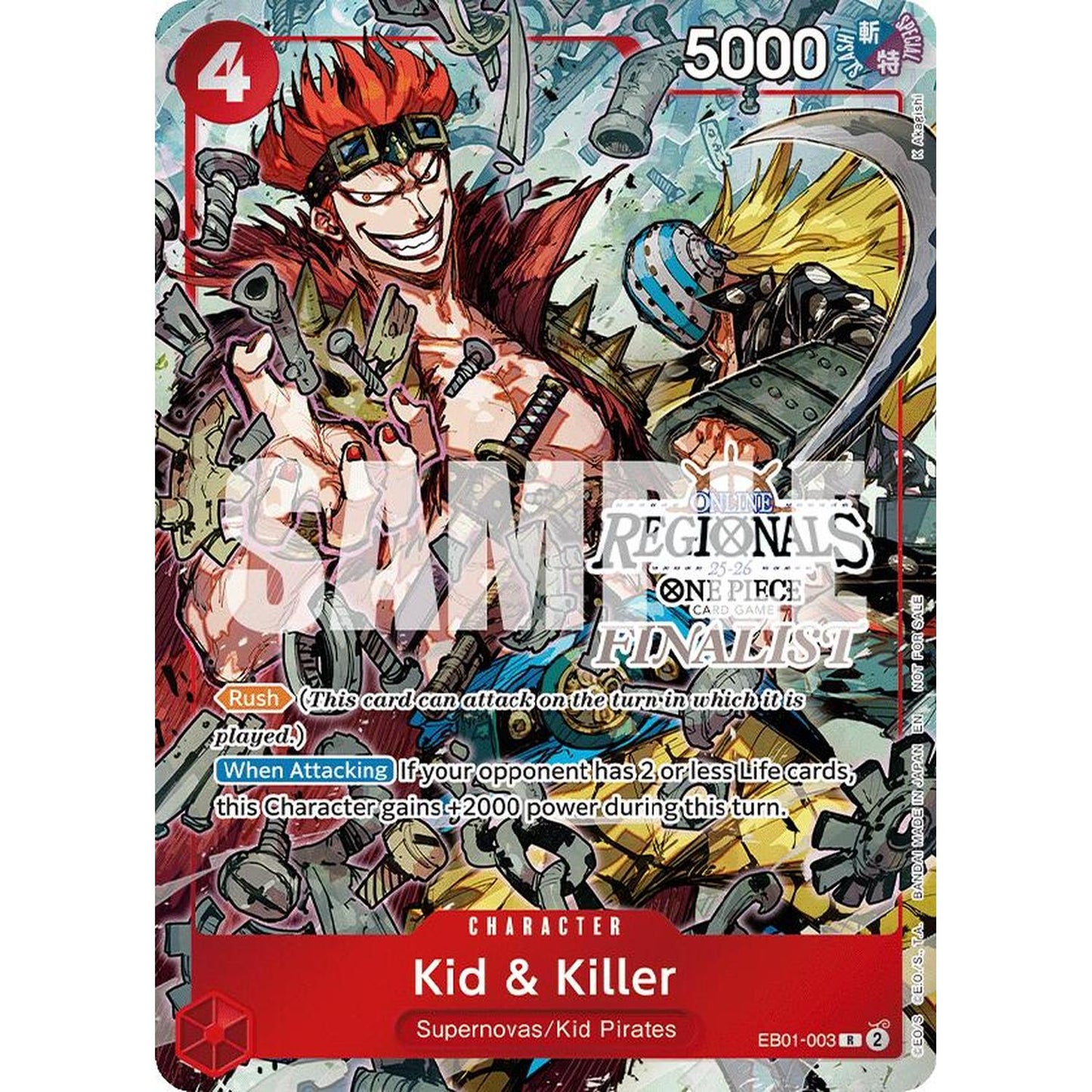 Kid & Killer (Online Regional Finalist Card Set 2025 Vol.2) (EB01-003) [One Piece Promotion Cards]  Foil