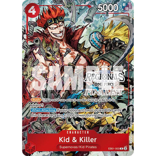 Kid & Killer (Online Regional Finalist Card Set 2025 Vol.2) (EB01-003) [One Piece Promotion Cards]  Foil