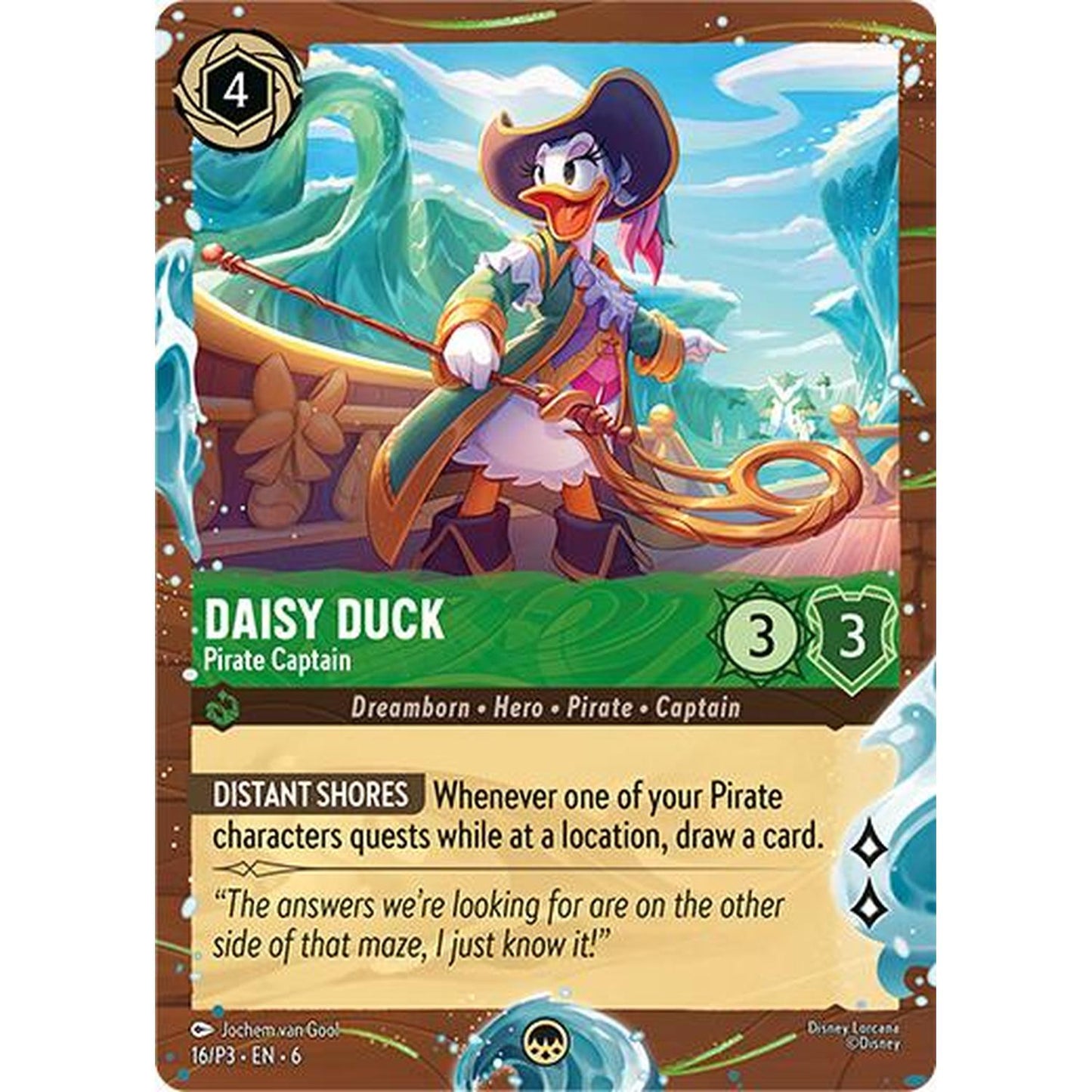 Daisy Duck - Pirate Captain (Disney Cruise Promo) (16/P3) [Disney Lorcana Promo Cards] Holofoil