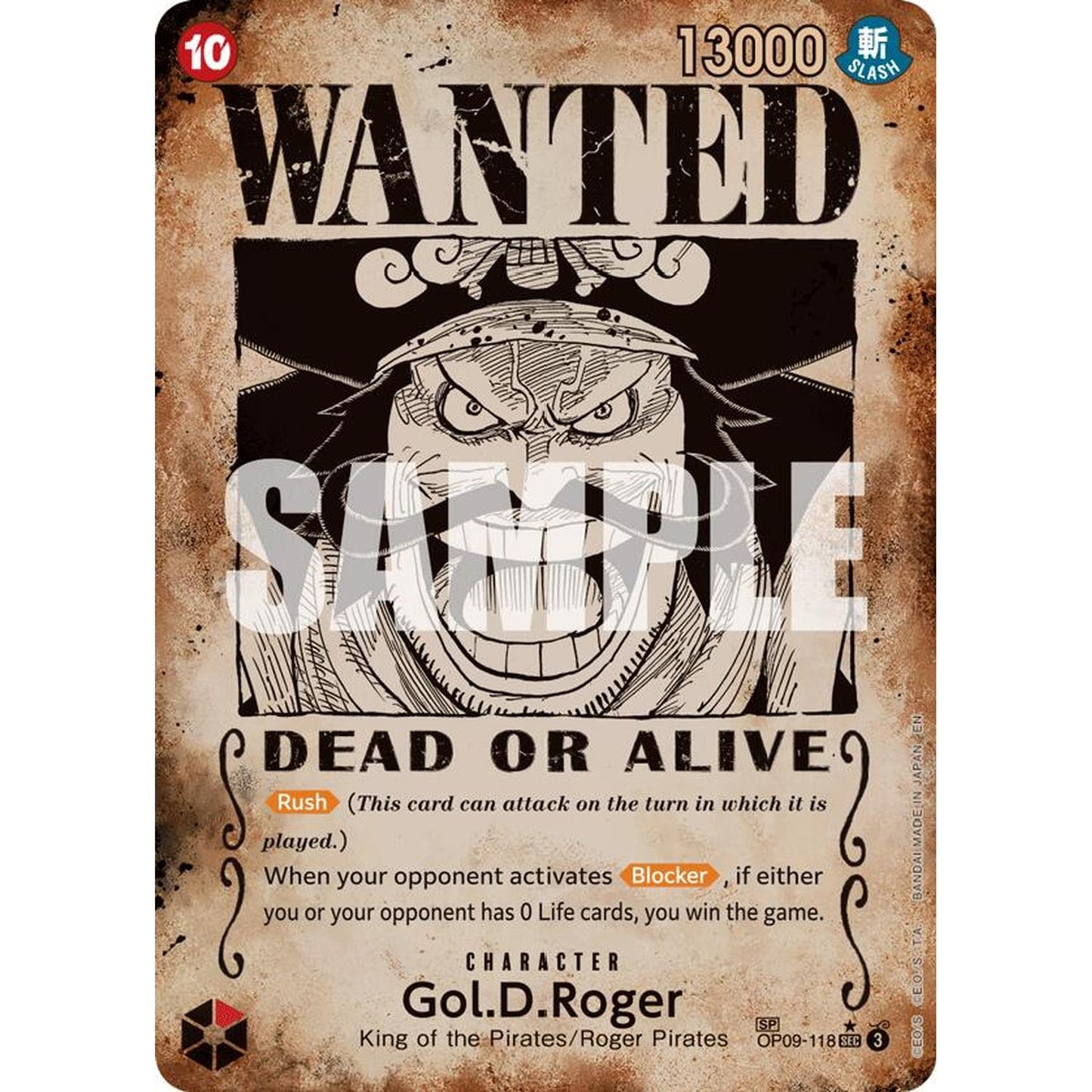 Gol.D.Roger - OP09-118 (SP) (Wanted Poster) (OP09-118) [Carrying On His Will]  Foil