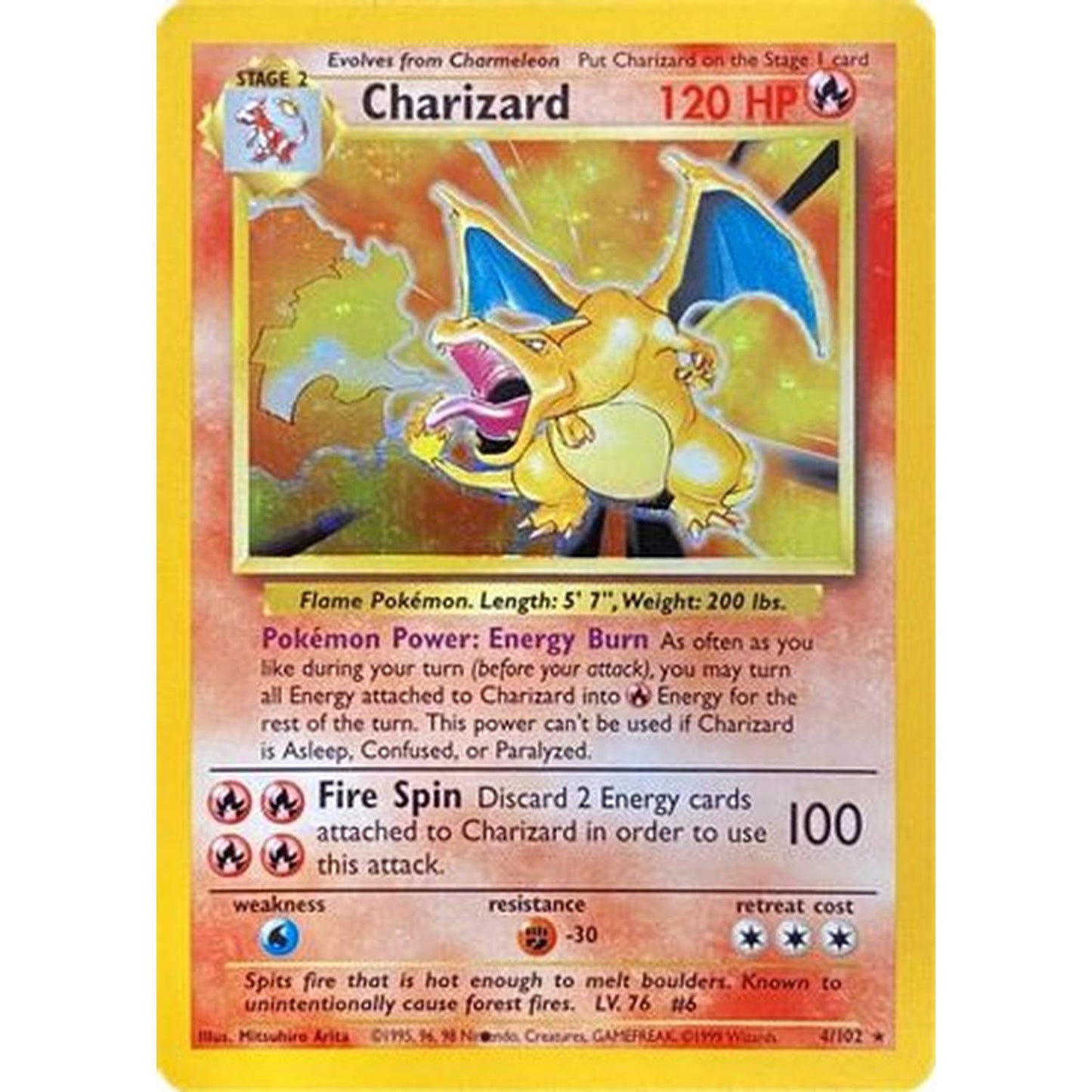 Charizard (Black Dot Error) 004 [Base Set]  - Holofoil