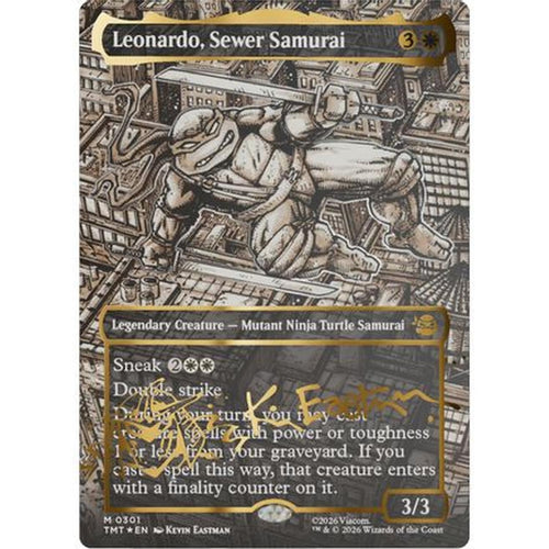 Leonardo, Sewer Samurai (Borderless) (Gold-Stamped Signature) [Teenage Mutant Ninja Turtles] Foil