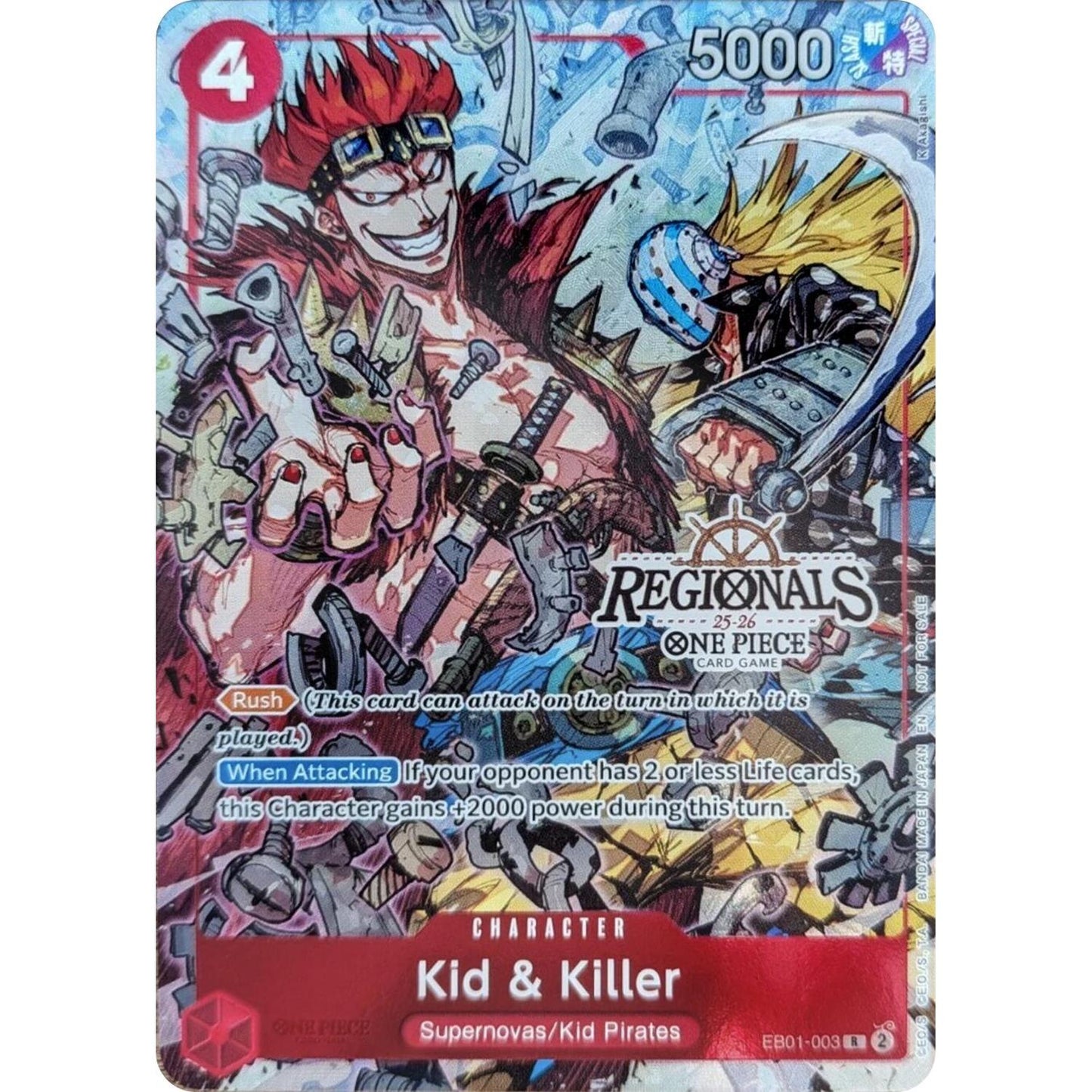 Kid & Killer (CS 25-26 Regionals Textured Chase Promo) (EB01-003) [One Piece Promotion Cards]  Foil