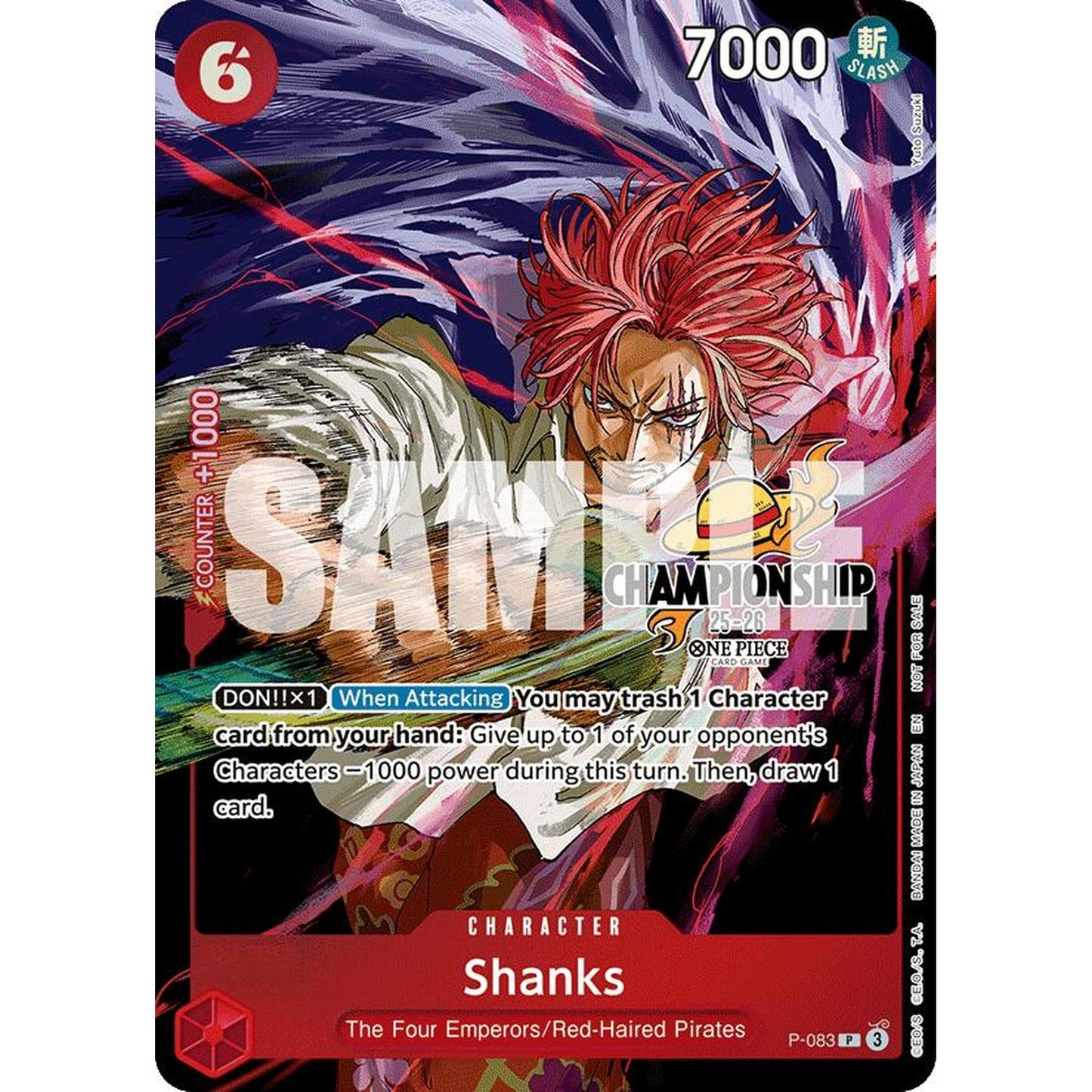 Shanks (CS 25-26 Event Pack Finalist Ver.) (P-083) [One Piece Promotion Cards]  Foil