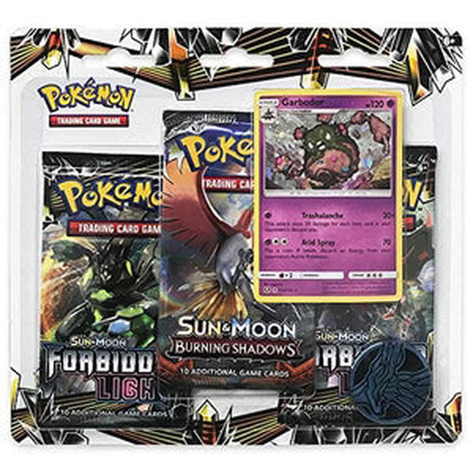 Pokemon Sun & Moon Forbidden Light Garbodor 3-Pack Blister Set - Factory Sealed