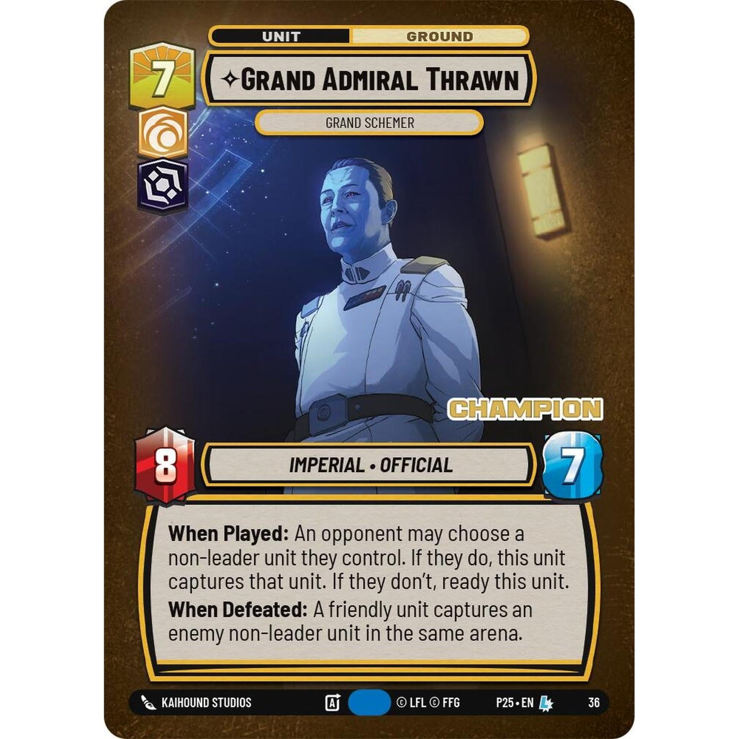 Grand Admiral Thrawn - Grand Schemer (Champion) (36) (36) [Secrets of Power: Weekly Play]