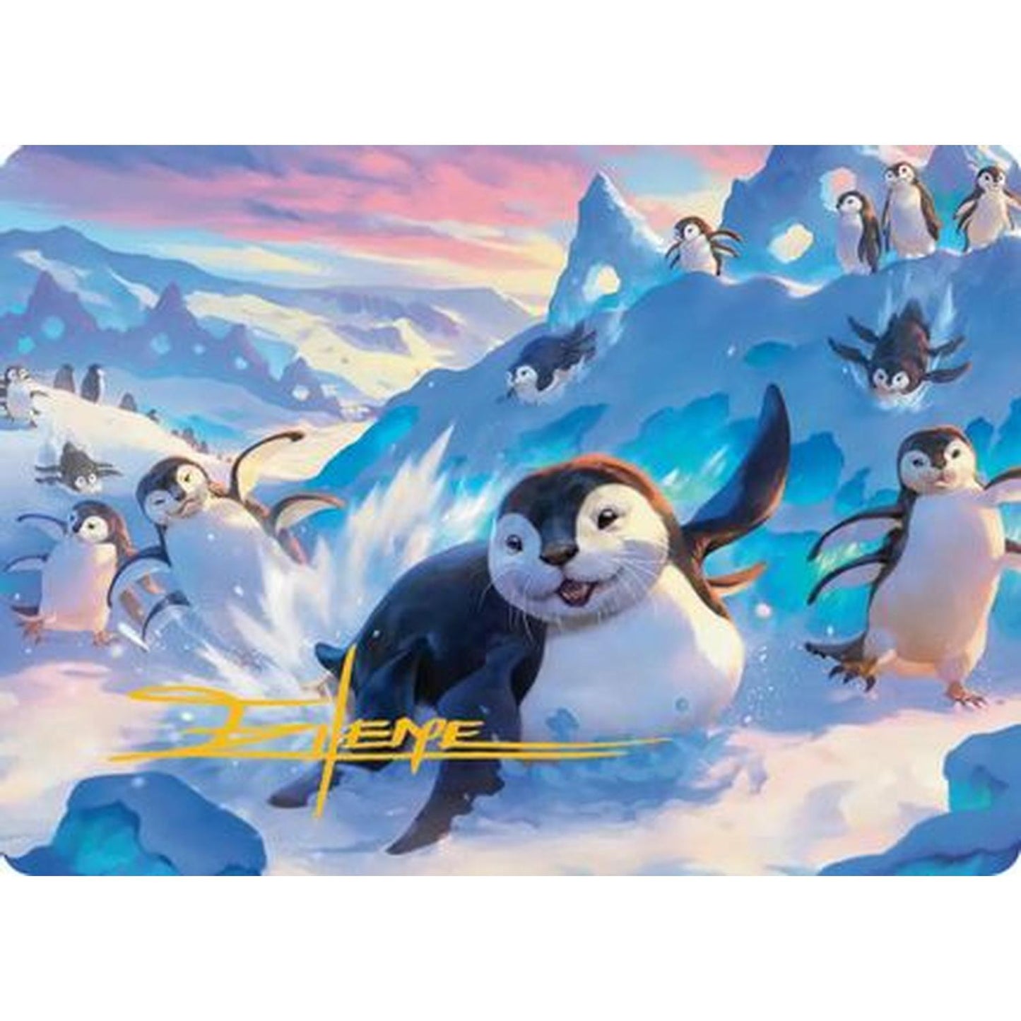 Otter-Penguin Art Card (Gold-Stamped Signature) [Art Series: Avatar: The Last Airbender]