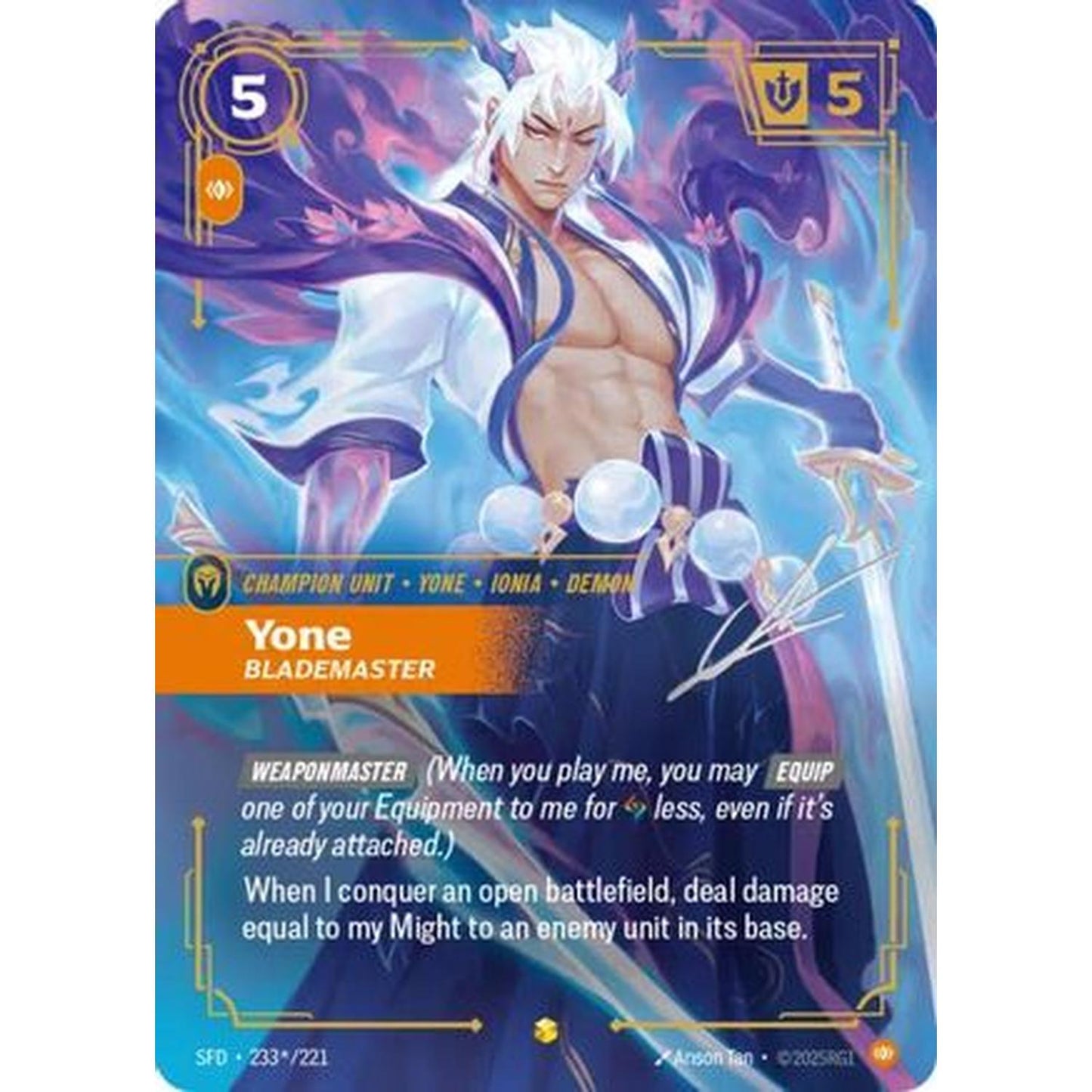Yone - Blademaster (Signature) (233*/221) [Spiritforged] Foil