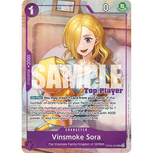 Vinsmoke Sora (CS 25-26 Top Player Pack Vol. 2) (OP06-063) [One Piece Promotion Cards]  Foil