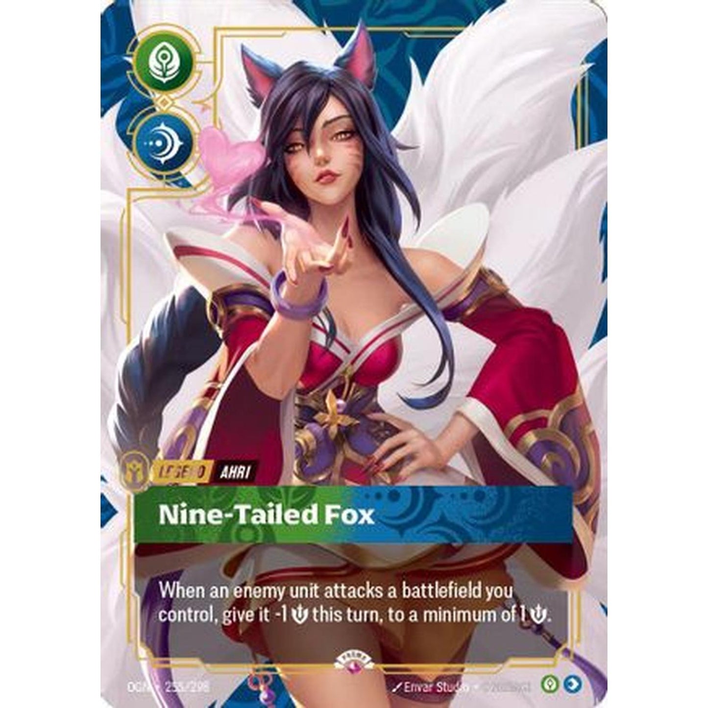 Ahri - Nine-Tailed Fox (Metal) (255/298) [Riftbound Organized Play Promotional Cards] Foil
