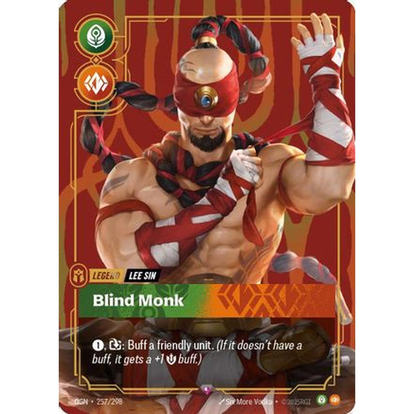 Lee Sin - Blind Monk (Metal) (257/298) [Riftbound Organized Play Promotional Cards] Foil