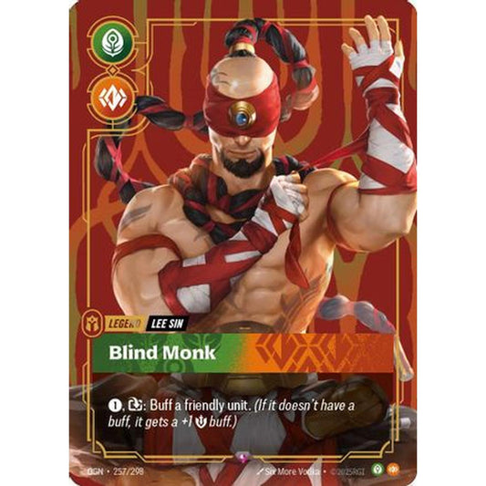 Lee Sin - Blind Monk (Metal) (257/298) [Riftbound Organized Play Promotional Cards] Foil