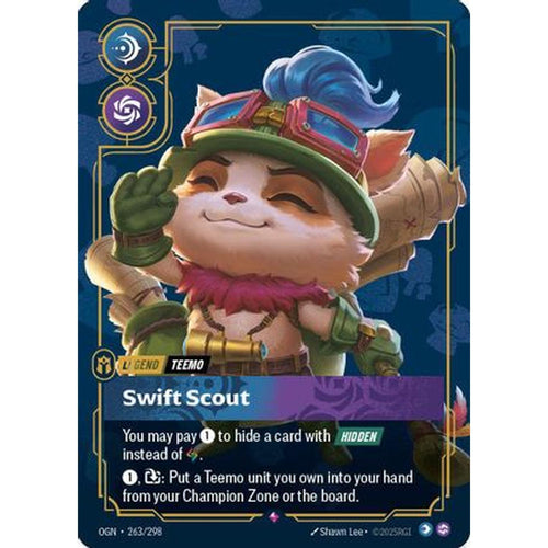 Teemo - Swift Scout (Metal) (263/298) [Riftbound Organized Play Promotional Cards] Foil