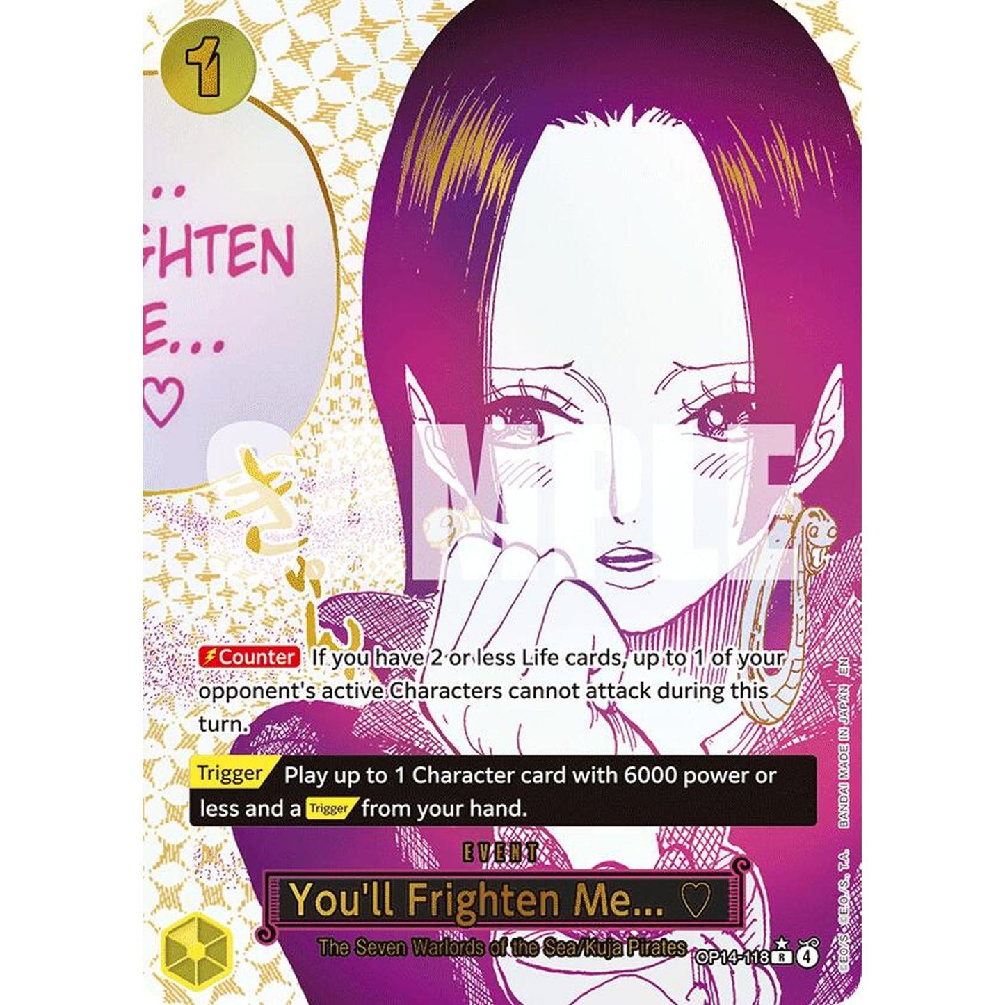 You'll Frighten Me... (Alternate Art) (OP14-118) [The Azure Sea's Seven]  Foil