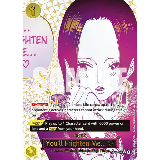 You'll Frighten Me... (Alternate Art) (OP14-118) [The Azure Sea's Seven]  Foil