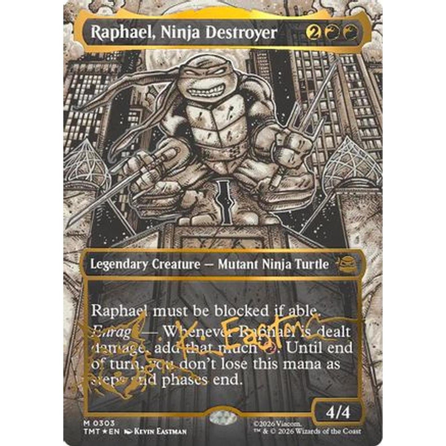 Raphael, Ninja Destroyer (Borderless) (Gold-Stamped Signature) [Teenage Mutant Ninja Turtles] Foil