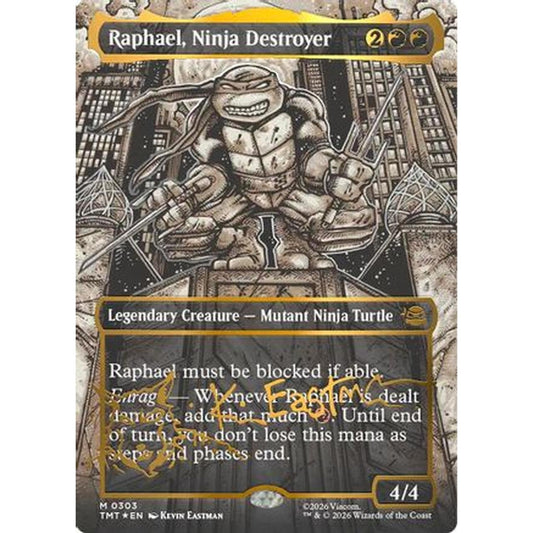 Raphael, Ninja Destroyer (Borderless) (Gold-Stamped Signature) [Teenage Mutant Ninja Turtles] Foil