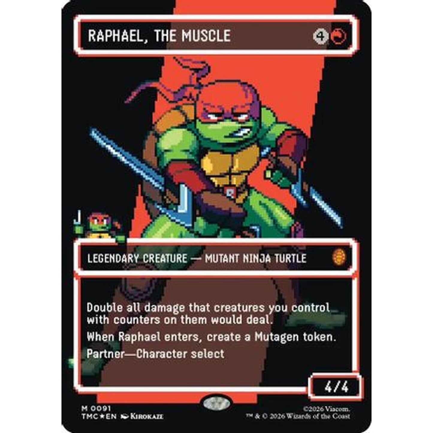Raphael, the Muscle (0091) (Borderless) (Surge Foil) [Commander: Teenage Mutant Ninja Turtles] Foil