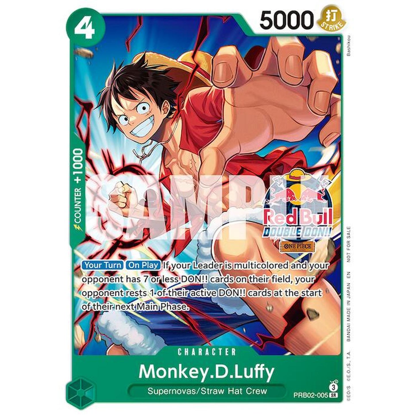Monkey.D.Luffy (Red Bull Double Don!!) (PRB02-005) [One Piece Promotion Cards]