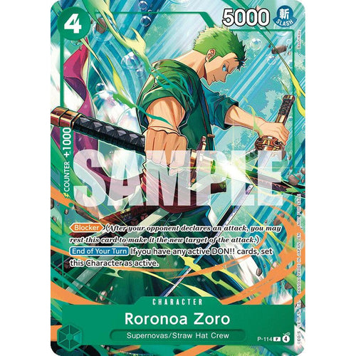 Roronoa Zoro (114) (P-114) [One Piece Promotion Cards]  Foil