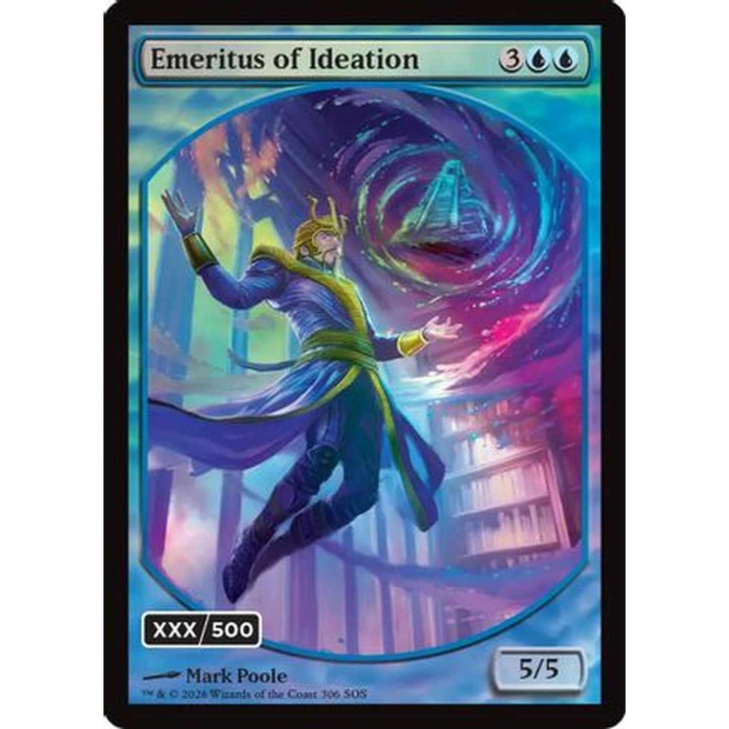 Emeritus of Ideation (Retro Frame) (Serial Numbered) (Double Rainbow Foil) [Secrets of Strixhaven] Foil