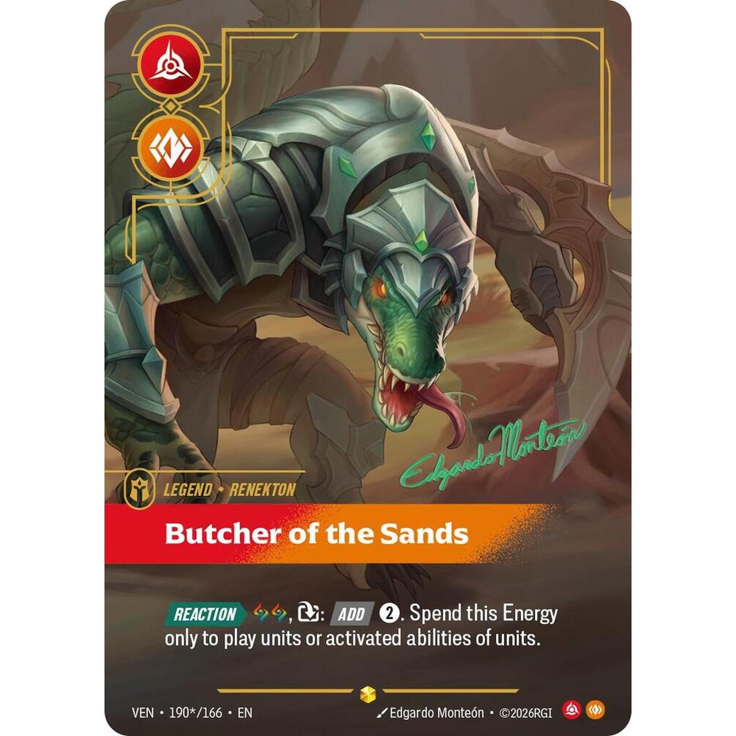 Renekton - Butcher of the Sands (Signature) (190*/166) [Vendetta] Foil