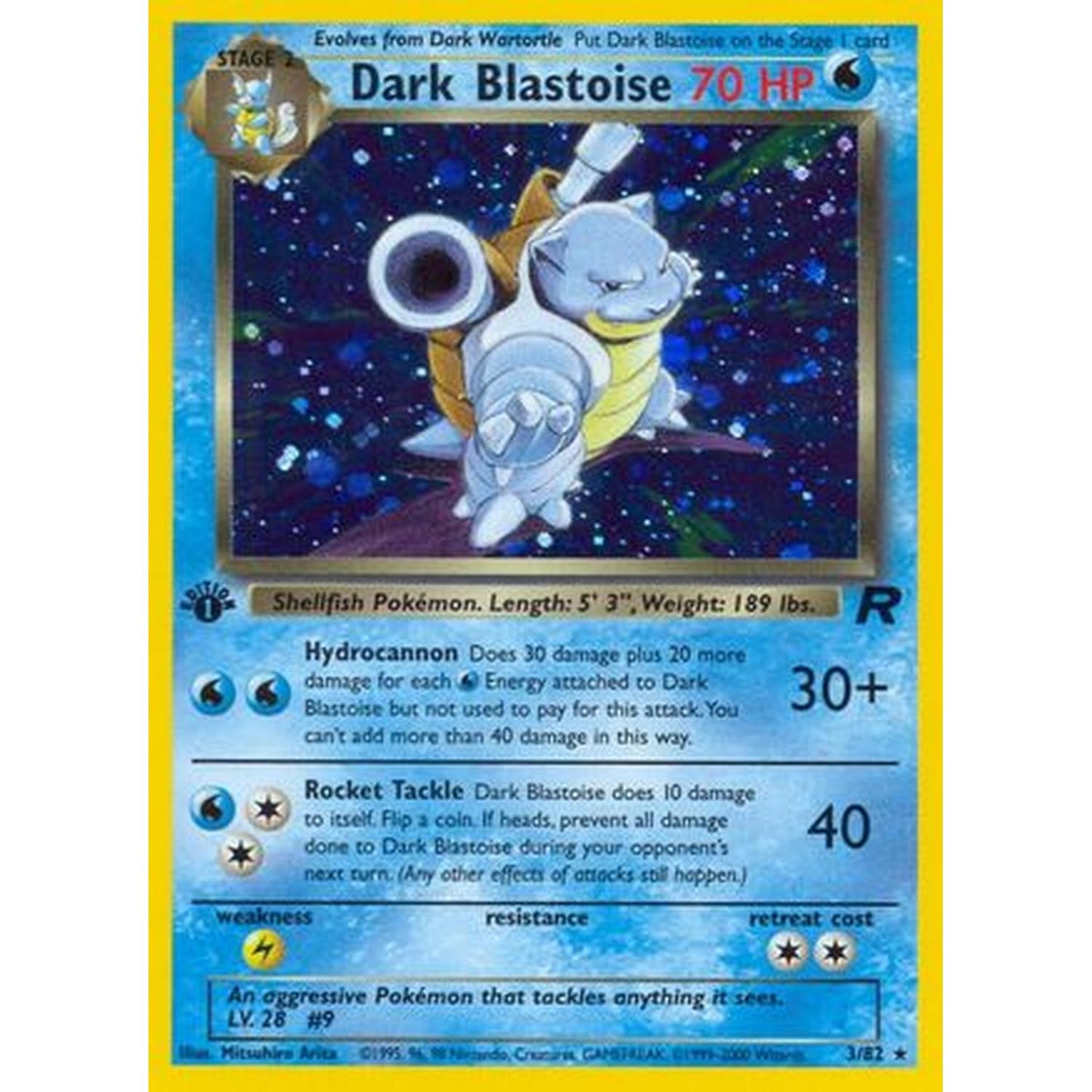 Dark Blastoise (3) (3) 003 [Team Rocket]  - 1st Edition Holofoil