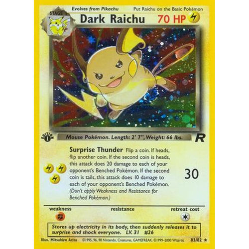 Dark Raichu 083 [Team Rocket]  - 1st Edition Holofoil