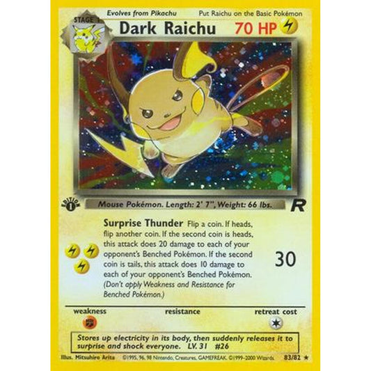 Dark Raichu 083 [Team Rocket]  - 1st Edition Holofoil