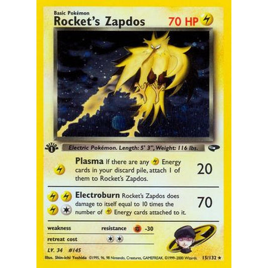 Rocket's Zapdos [Gym Challenge]  - 1st Edition Holofoil