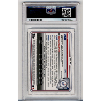 2020 Bowman Chrome Prosp. Auto Andy Pages #CPAAP Pros. Auto Gold Refractor PSA 9