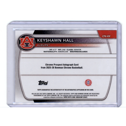 2025 Bowman Chrome University Basketball Keyshawn Hall #CPA-KH Red Refractor /5