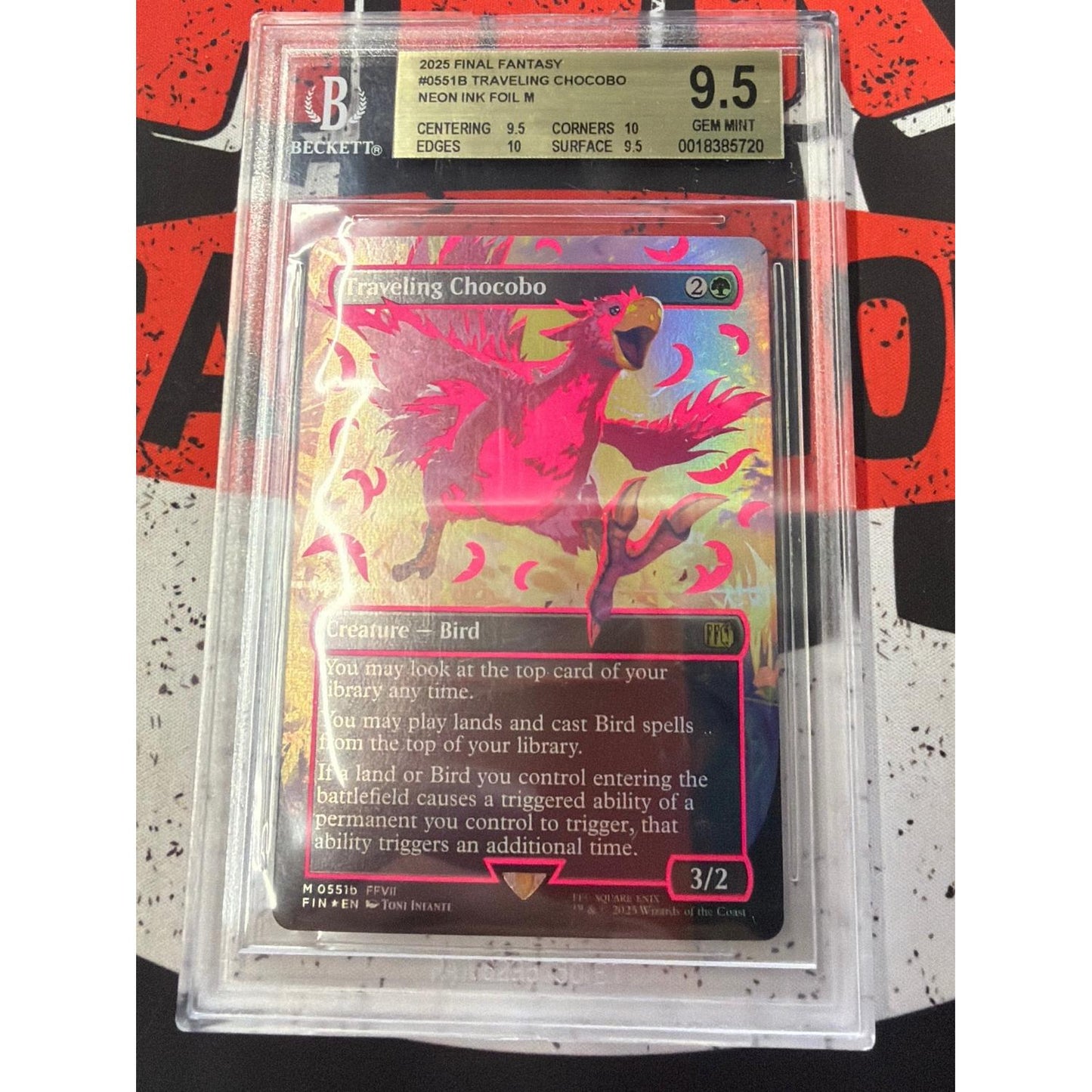 Traveling Chocobo (Borderless) (Neon Ink Pink) [FINAL FANTASY] Foil