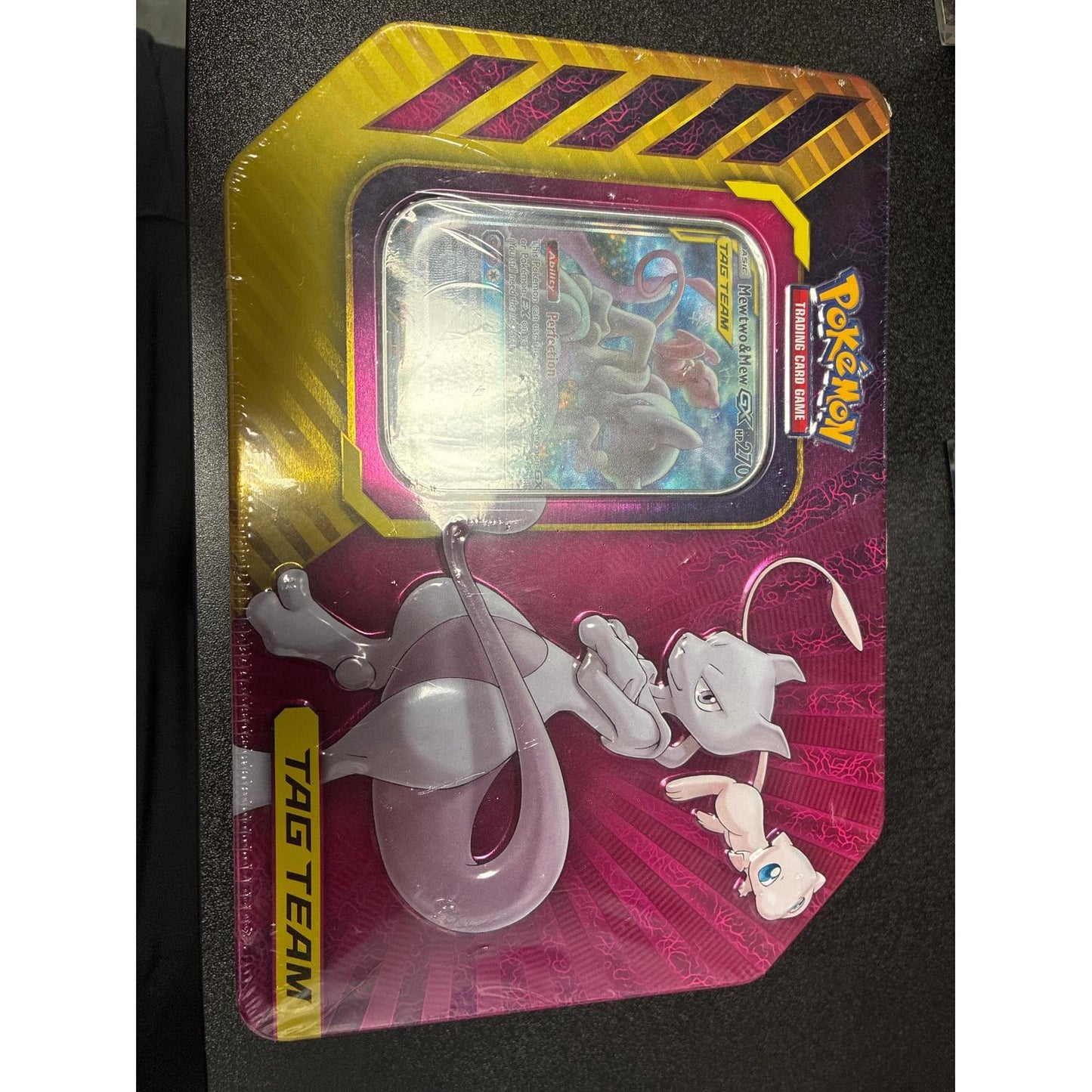 Pokemon: Mewtwo & Mew GX Tag Team Tin (Small Plastic Tear)