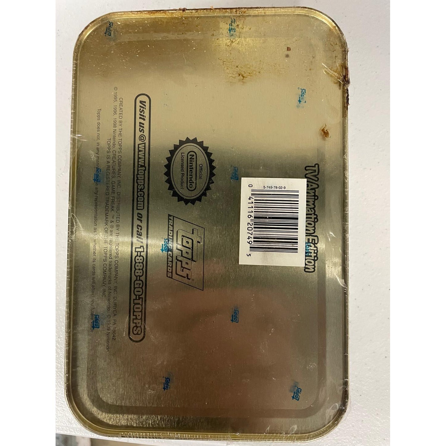 Squirtle - 1999 Topps TV Animation Edition Tin - Pokemon Vintage - Sealed (Torn Shrink)