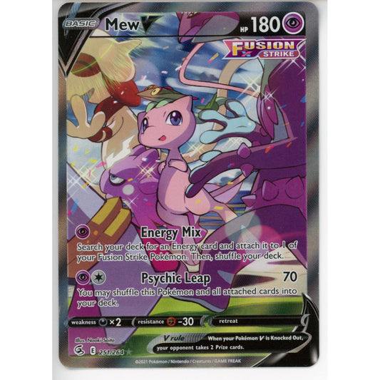 Pokemon Single: Mew V (Alternate Full Art) - Fusion Strike- 251/264- NM